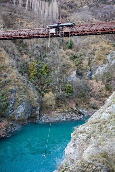 Olympic US athlete Tim Jitloff taking on Queenstown's 43m Kawarau Bungy.